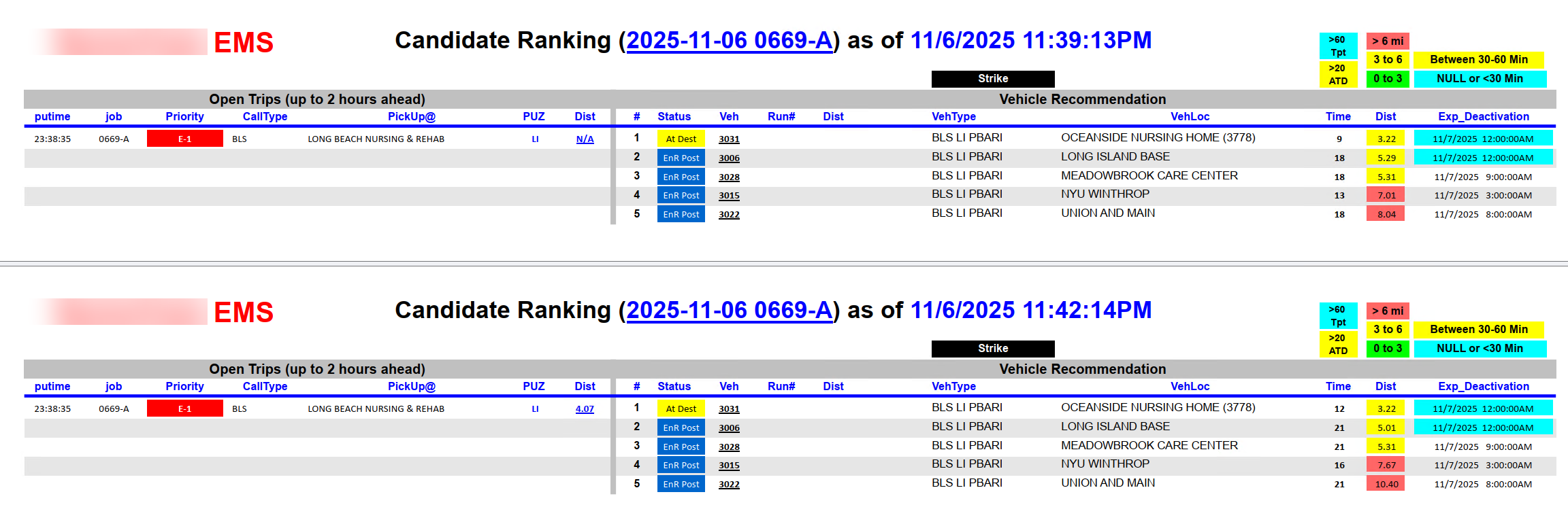 Merged PDF file combining all recommendation snapshots for a single EMS emergency call into one review document